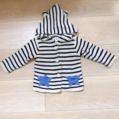 baby GAP ボーダーカーディガン　くま耳アウター 6-12ヶ月
