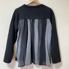 and myera長袖カットソー ブラック/グレー