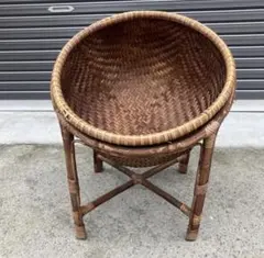 ランドリーラック バスケット ボウル型ラック 古家具ヴィンテージ　レトロ