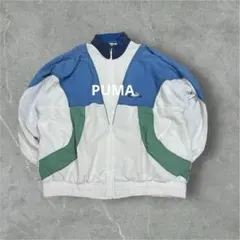 PUMA ジップアップジャケット 青/緑/白