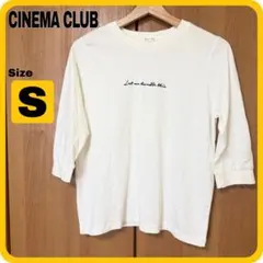【CINEMA CLUB】ロゴTシャツ 綿100% ハニーズ 刺繍 白 S
