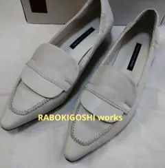 RABOKIGOSHI works ローファー パンプス 薄グレー24cmのサムネイル