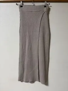 SENSE OF PLACE タイトニットロングスカート ベージュ