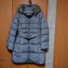 UNIQLO ユニクロ ダウンコート ファー ベルト 付きレア総柄