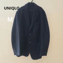 UNIQLO メンズ　ブレザー　ジャケット　ウール混　M　紺色　ネイビーのサムネイル