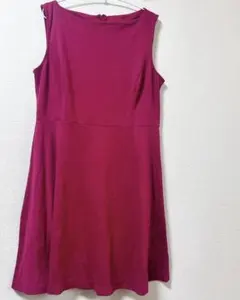 希少MERONA メローナ【XL/TG】マゼンタ ノースリーブ ワンピース