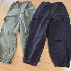 GU　カーゴパンツ 2点セット カーキ・黒
