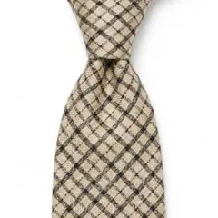 【極美品】dunhill ダンヒル ネクタイ シルク100% 格子柄 ベージュ