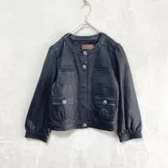 ROSE BUD/レザージャケット 革ジャン/1/羊革 シワ加工 ブラック