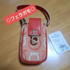 Salvatore Ferragamo ポーチ オレンジ/ベージュ