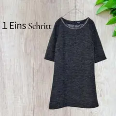 1Eins Schritt ビジュー 付き　Aラインワンピース　七分袖のサムネイル