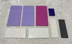 レゴ プレートセット 紫系 白 グレー　8枚セット