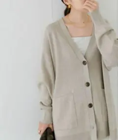 URBAN RESEARCH　 BROSコットンニットカーディガン ベージュ38のサムネイル