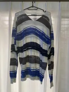 desigual ストライプ Vネック長袖カットソー