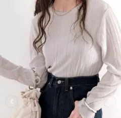 未使用☆クラシカルエルフ　ラウンドネック袖メローブラウス　L