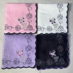 anna sui  ローズ刺繍ハンカチ　4枚セット新品未使用