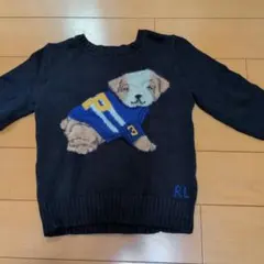 RL 犬刺繍 ネイビー セーター 4T