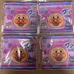 不二家　アンパンマンミニ巾着　グミポーチ 4個セット