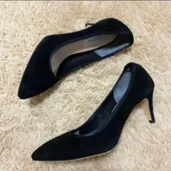 ALUNE アルネ ブラックスエードパンプス