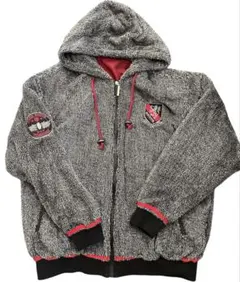 Doux Douce フリースジャケット LL グレー/レッド　パーカー