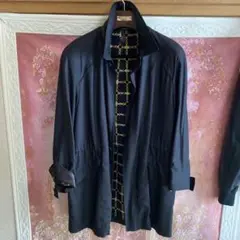 ⭐️高級美品ZILLI シルク トレンチコート　ジリー　絹　スプリング　黒 ZILLI／ジリー シルクステンカラーコート シルク レザー
