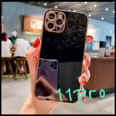 iPhone11pro用ソフトケースブラックTPUカバー無地新品かわいい