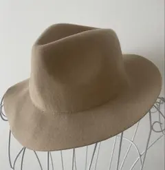 ベージュ ウール フェルトハット