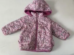 【ホットビスケッツ】80cm リバーシブルアウター ピンク　花柄 女の子　ボア