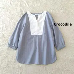 【新品未使用品】Crocodile　ストライプ　コットン　ブラウス