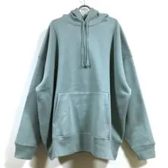 新品 裏起毛 ビッグシルエット パーカー 無地 メンズ スモーキーグリーン L