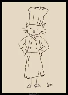 料理する猫 アート 写真 2L判 (127 × 178mm)