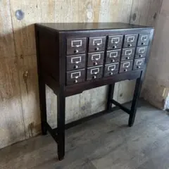 昭和レトロ 伊藤伊 積重型カード容器 30引出し 図書館 収納棚 カード