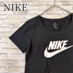 ナイキ 半袖Tシャツ レディースM 黒 デカロゴ スウッシュ スポーツ ブラック