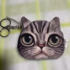 猫 フェイス コインケース 小物入れ　キーホルダーのサムネイル