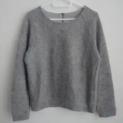 UNIQLO グレー ラグランスリーブ トップス ニット ツイード風 ユニクロ