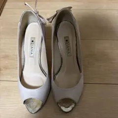 DIANA ダイアナ オープントゥ パンプス レースアップ リボン