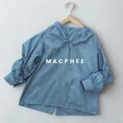 極美品✨MACPHEE マカフィー ボウタイブラウス ストライプシャツ 24SS