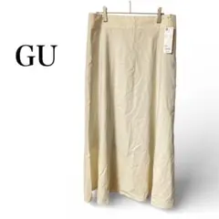 ＧＵ　スカート　ＸＸＬ　アイボリー　ゴム　体型カバー　麻　新品　上品　フレア　楽のサムネイル