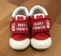 MIKI HOUSE 赤いベビーシューズ ウサギ13cm