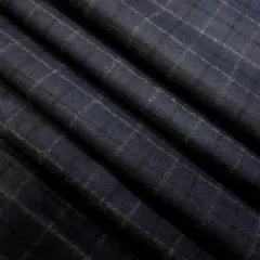 綿100％ 起毛 先染 チェック 1.4m 紺系