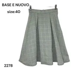 BASE E NUOVO スカート　ひざ丈　Ｍ　チェック　おしゃれ