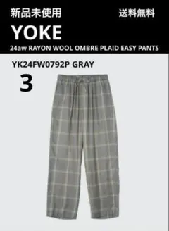 YOKE RAYON WOOL OMBRE PLAID EASY PANTS 炭 - メルカリ