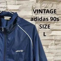 VINTAGE adidas 90s デサント 胸ロゴ 刺繍 ナイロンジャケット