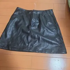 GAP フェイクレザー ミニスカート ブラック サイズ6/28のサムネイル