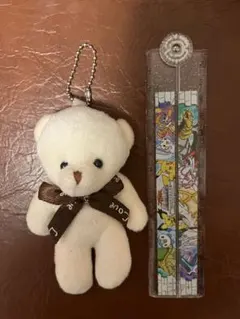 クマのストラップ　白