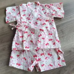 金魚と桜柄 女の子甚平 90cm