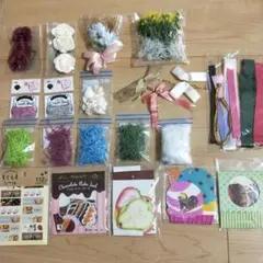 リース材料　クラフト素材セット　＆　シール