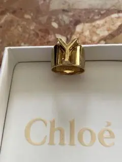 新品未使用✨Chloé クロエ　リング　指輪　ゴールド　ロゴ刻印　付属品完備 CHLOE/クロエ ロゴ リング ゴールド (実寸約11号) 指輪 - 【感動