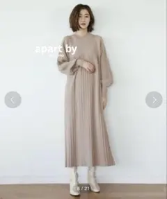 apart by 12Gプリーツ パフ ワンピース