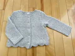 プティマイン 子供服 トップス 長袖 カーディガン パーカー 上着 グレー